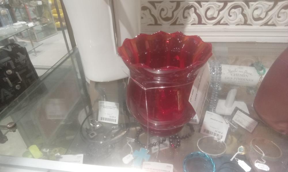 VASE VERRE ROUGE PM