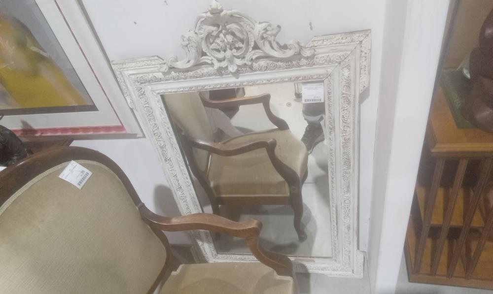 MIROIR ANCIEN  ACDT AVEC FRONTON BLANC