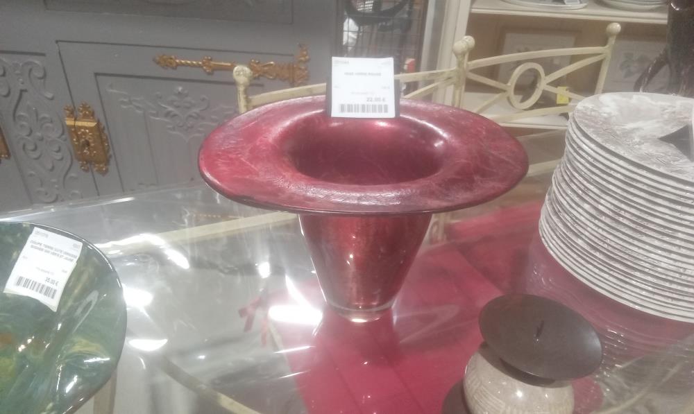 VASE VERRE ROUGE