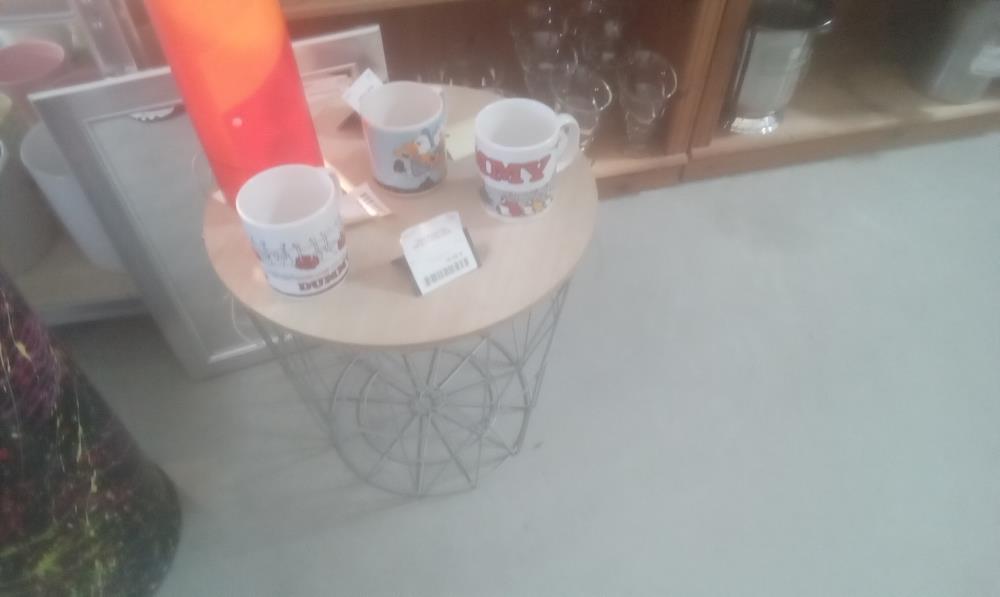 TABLE BASSE PIED METAL+PLATEAU BOIS