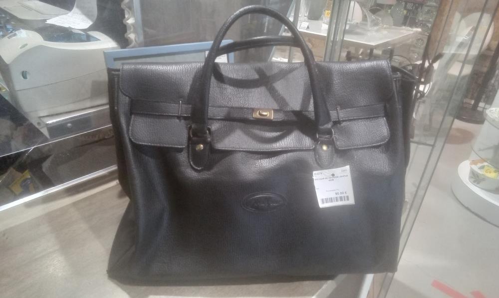 SAC CUIR DE VOYAGDE JOHPUR NOIR