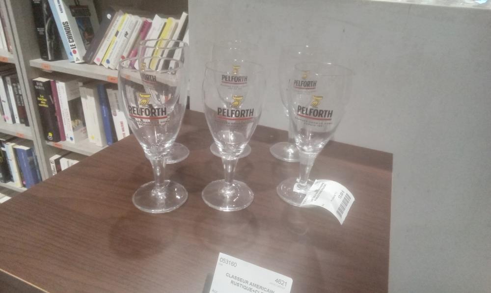 LOT DE 6 VERRES A BIERE PUBLICITAIRE PELFORT