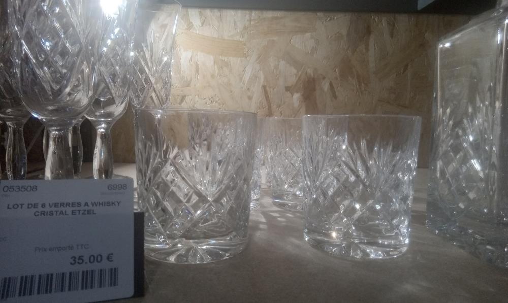 LOT DE 6 VERRES A WHISKY CRISTAL ETZEL