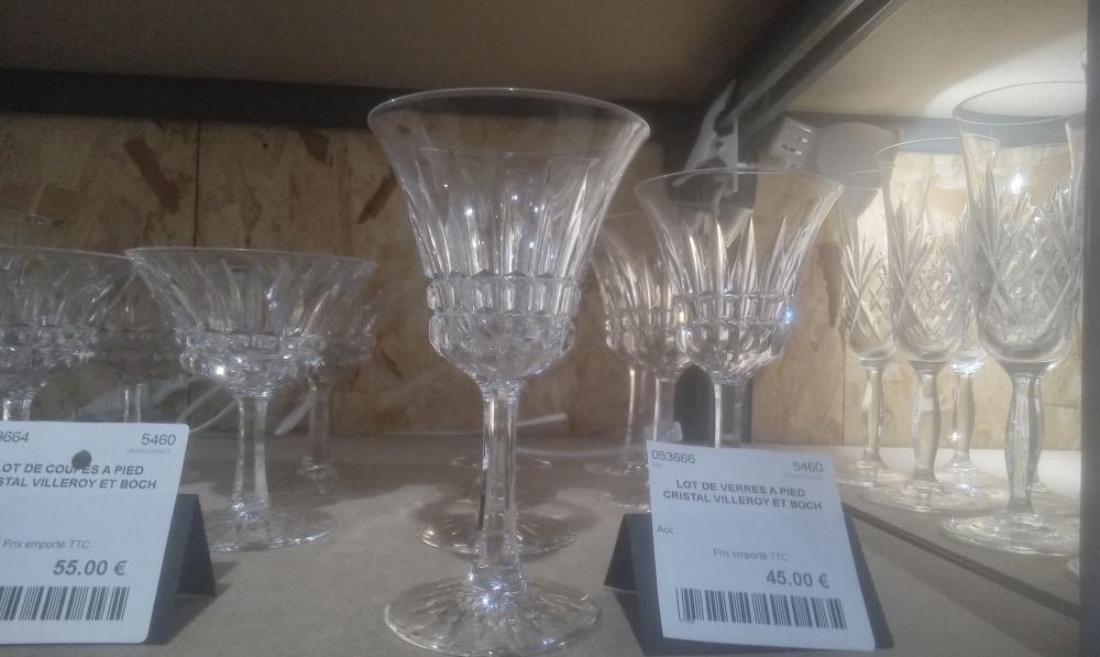 LOT DE VERRES A PIED CRISTAL VILLEROY ET BOCH