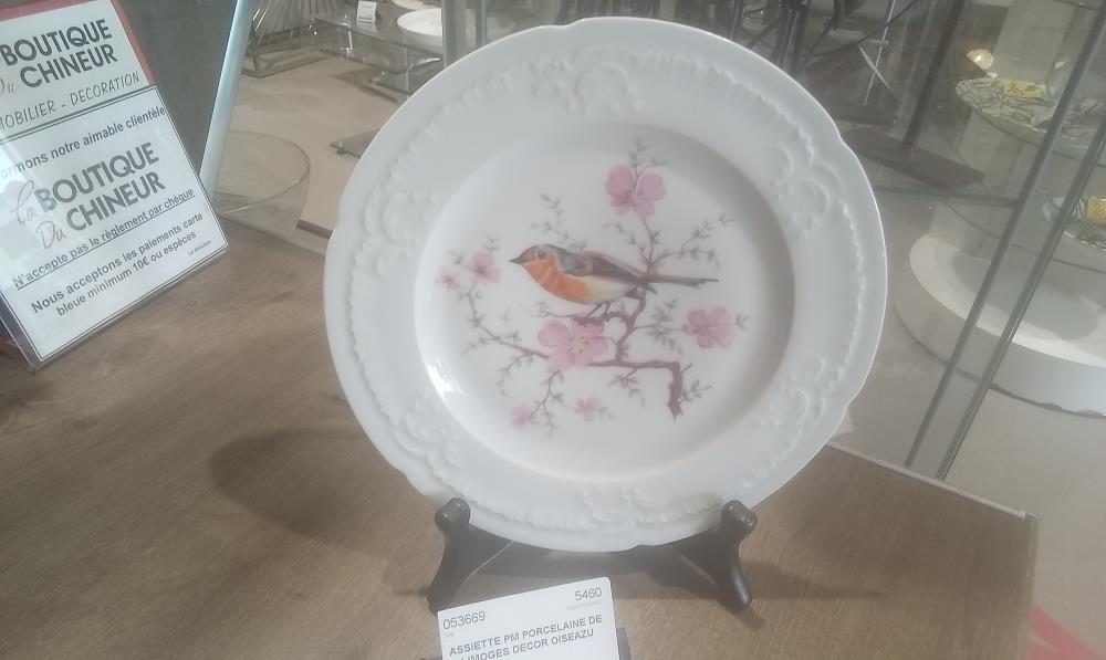 ASSIETTE PM PORCELAINE DE LIMOGES DECOR OISEAZU