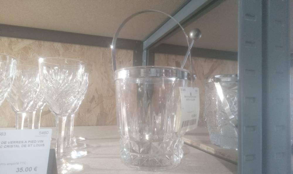 SEAU A GLACON 1ANSE METAL+CUILLERE