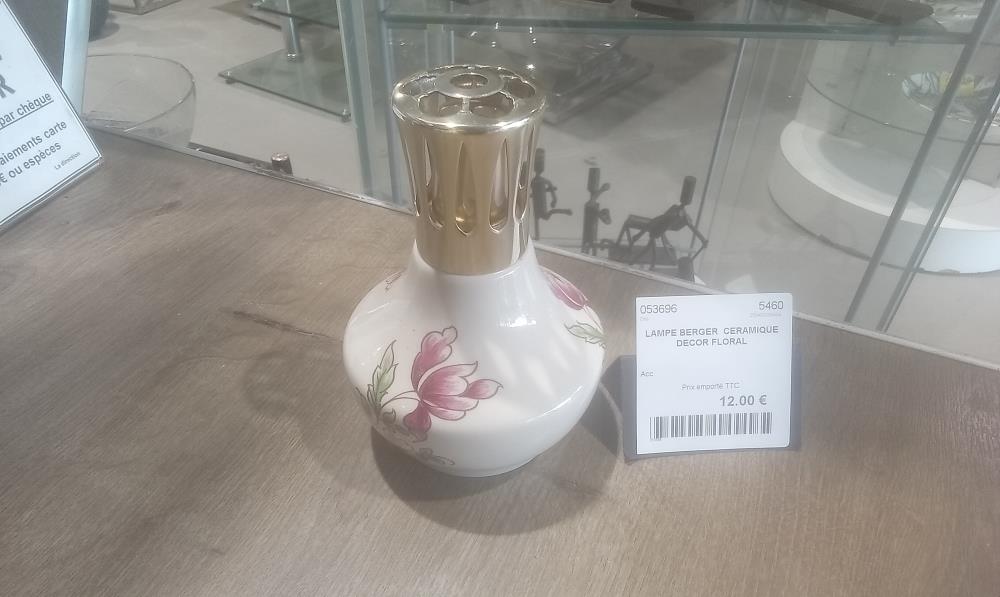 LAMPE BERGER  CERAMIQUE DECOR FLORAL
