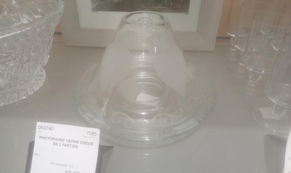 PHOTOPHORE VERRE COEUR EN 2 PARTIES