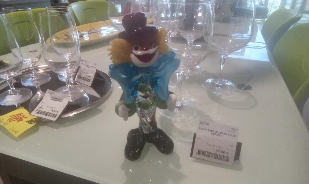 CLOWN PATE DE VERRE STYLE MURANO