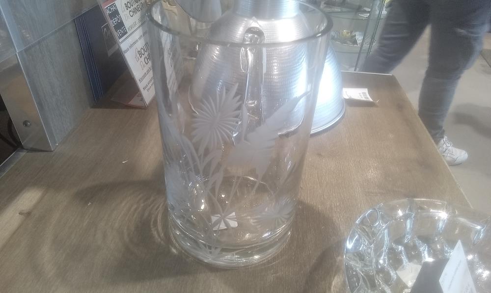 VASE CRISTAL 1ANSE DECOR FLORAL RELIF GM