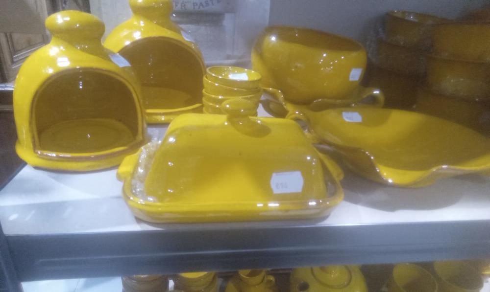 BEURRIER TERRE CUITE VERNISSE JAUNE