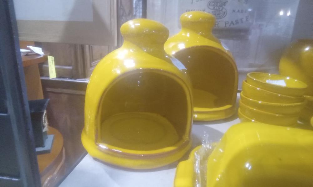 RANGE EPONGE TERRE CUITE VERNISSE JAUNE MM
