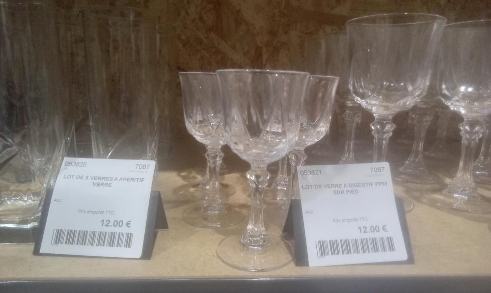 LOT DE VERRE A DIGESTIF PPM SUR PIED