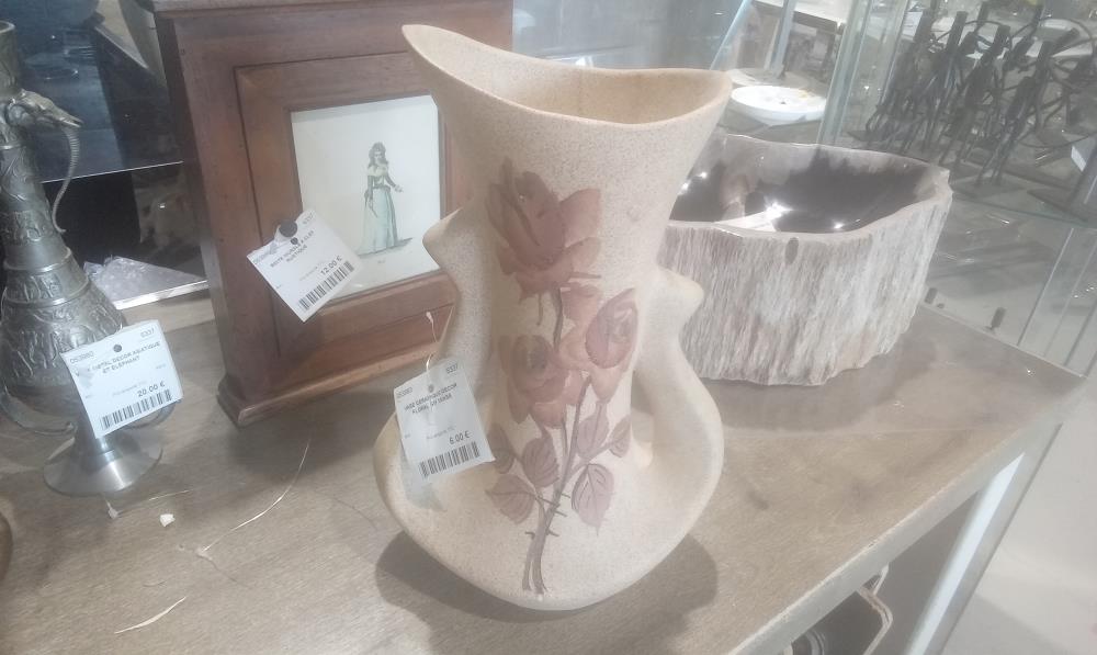 VASE CERAMIQUE DECOR FLORAL GM 1ANSE