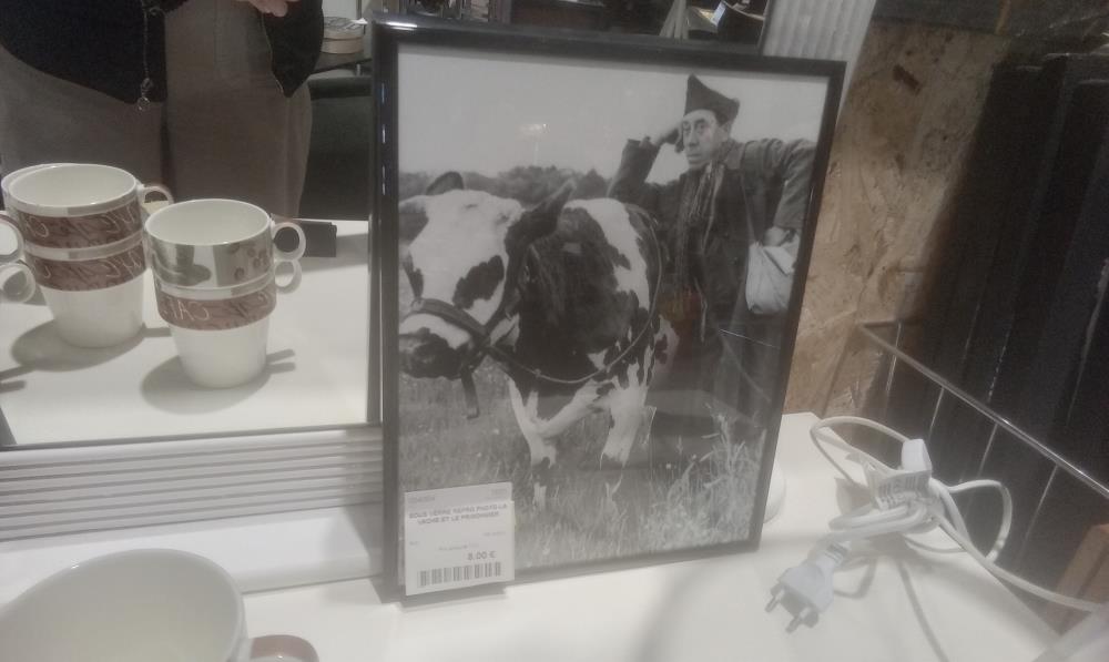 SOUS VERRE REPRO PHOTO LA VACHE ET LE PRISONNIER