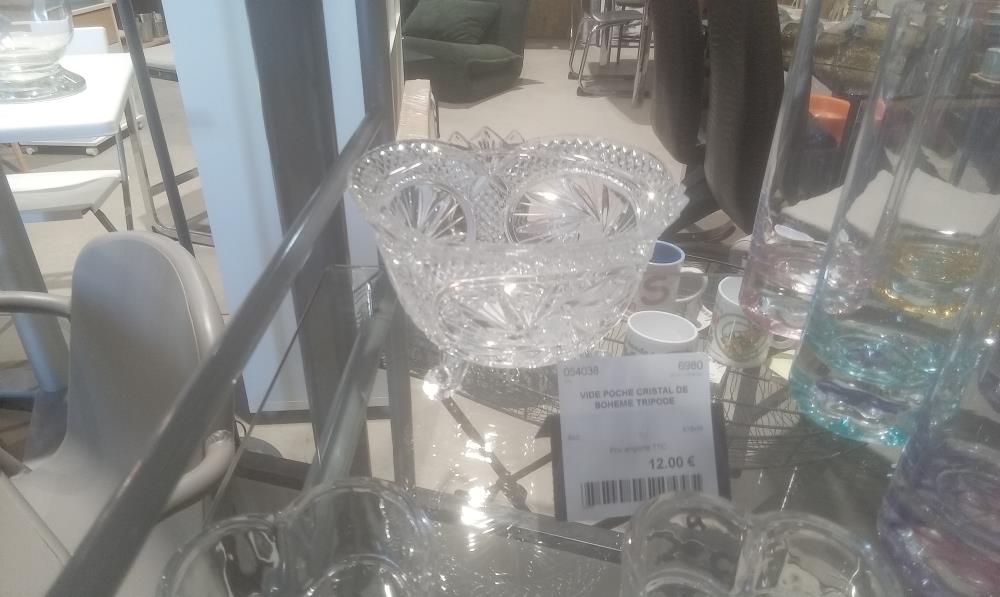 VIDE POCHE CRISTAL DE BOHEME TRIPODE