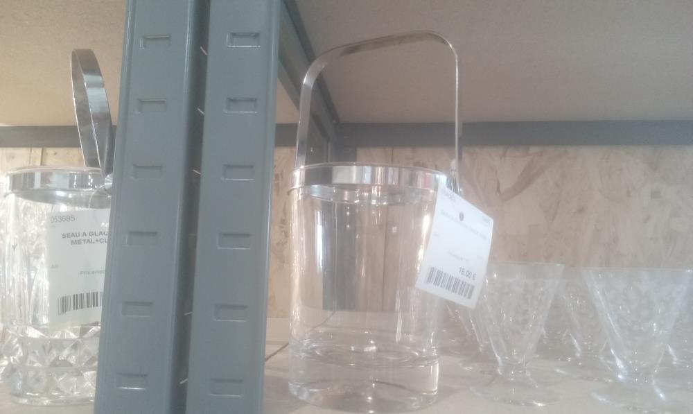 SEAU A GLACON 1ANSE INOX