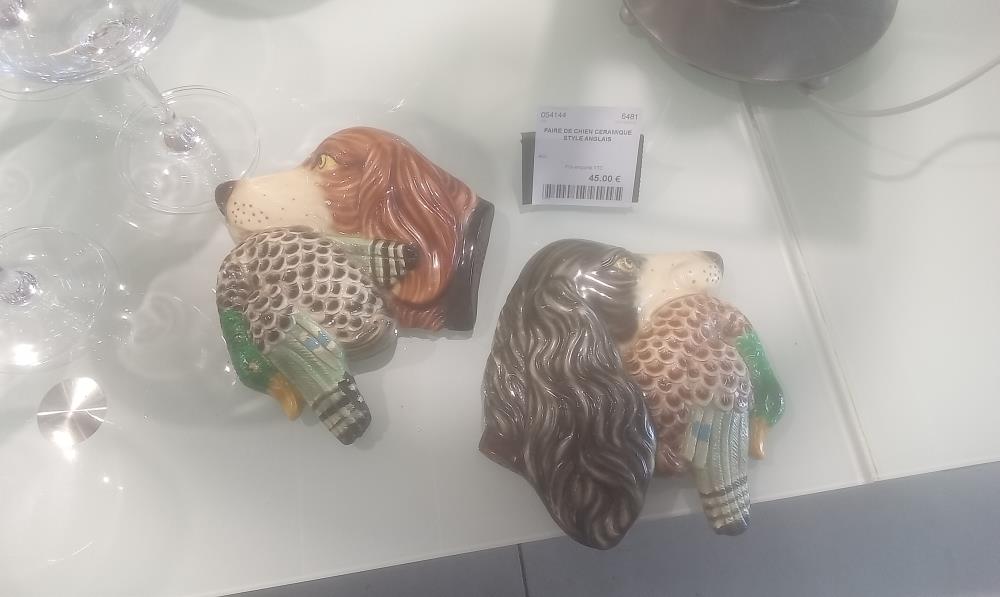 PAIRE DE CHIEN CERAMIQUE STYLE ANGLAIS
