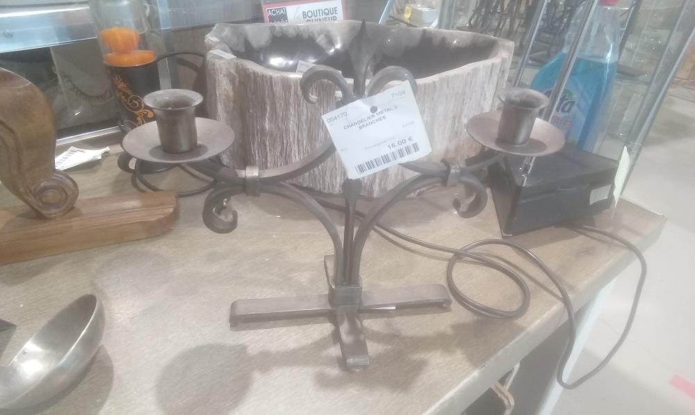 CHANDELIER METAL 2 BRANCHES