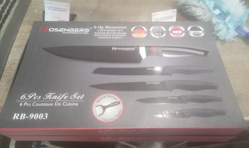LOT DE  6 PIECES COUTEAUX DE CUISINE ROSEMBERG