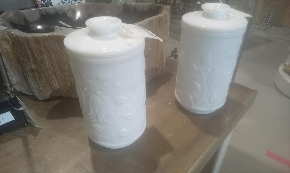 POT OPALINE BLANC+COUVERCLE