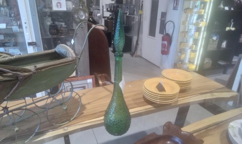CARAFE VERRE GM VERTE+BOUCHON