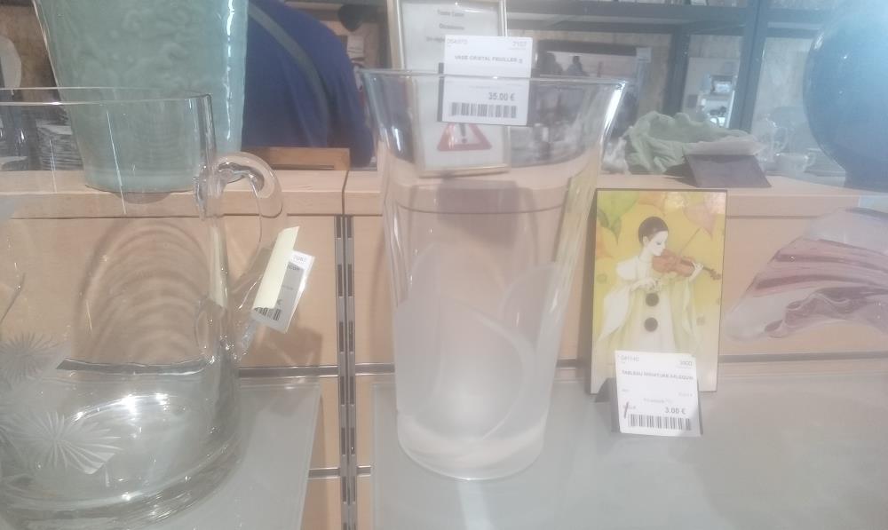 VASE CRISTAL FEUILLES
