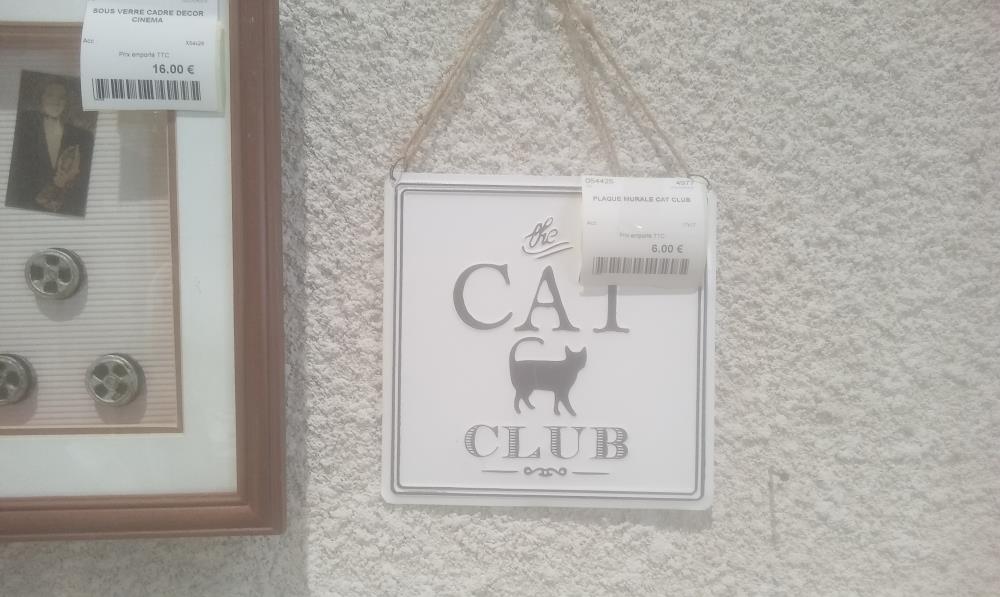 PLAQUE MURALE CAT CLUB