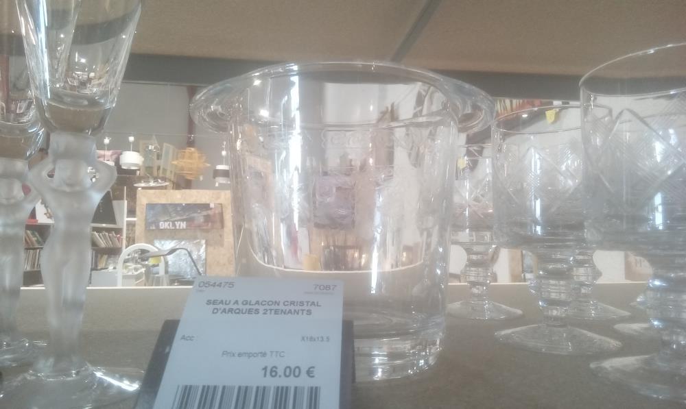 SEAU A GLACON CRISTAL D'ARQUES 2TENANTS