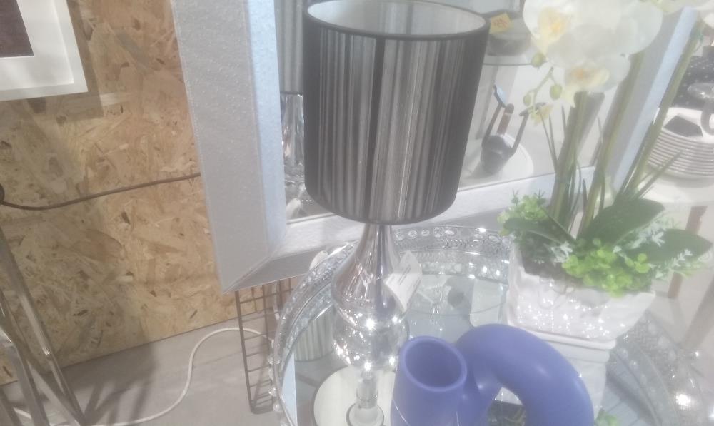 LAMPE CERAMIQUE GRISE+ABAT GRISE