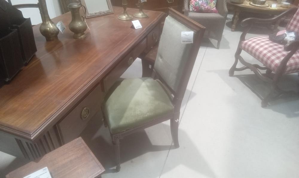 CHAISE STYLE LOUIS XVI TISSUS VERT