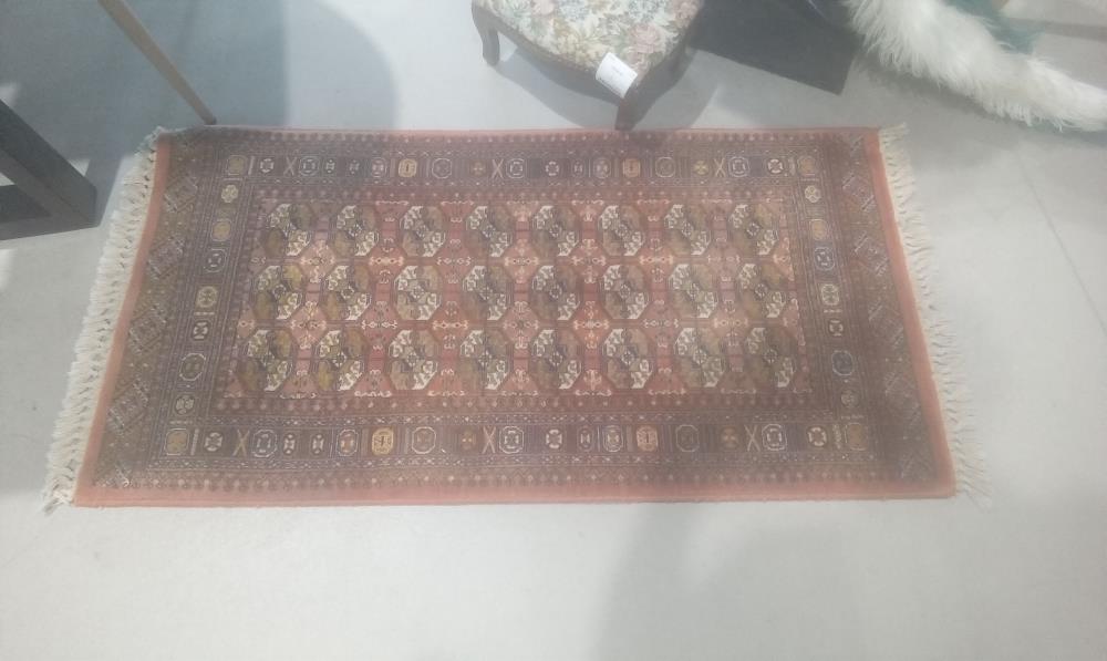 TAPIS LAINE MECANIQUE FOND ORANGE A FRANGE PPM