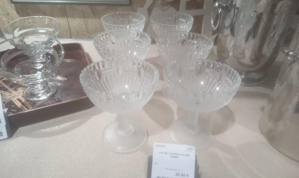LOT DE COUPES A GLACE VERRE