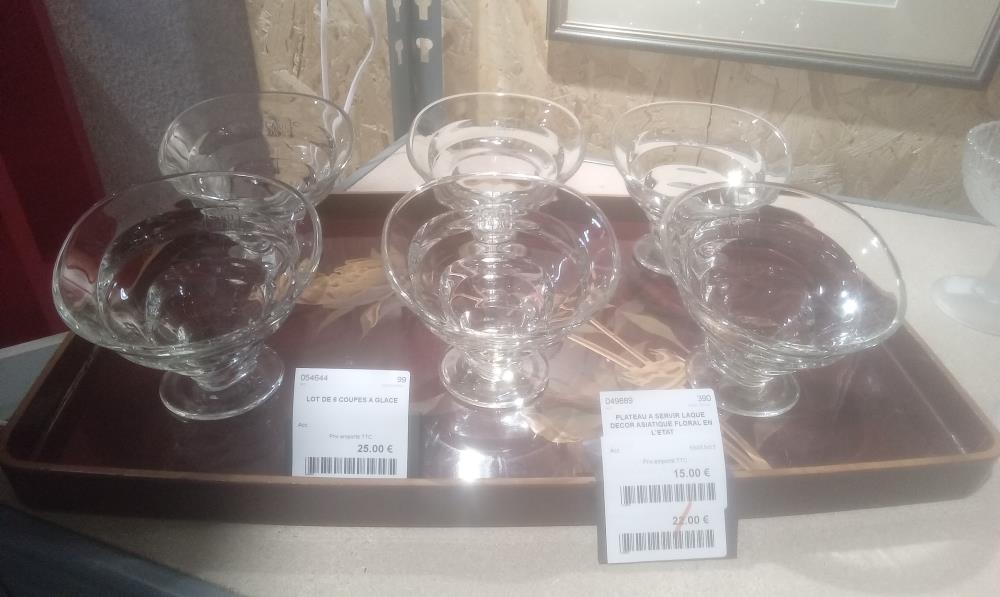 LOT DE 6 COUPES A GLACE 