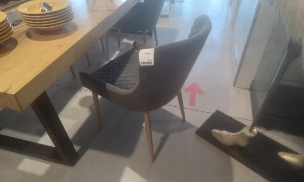 LOT DE 4 CHAISES TISSUS GRIS