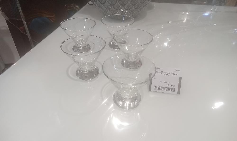LOT DE 6 COUPES A DESSERT VERRE