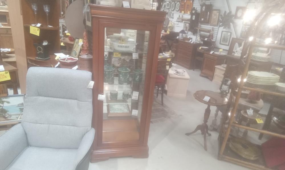 VITRINE MERISIER MASSIF 1 PORTE STYLE LOUIS PHILIPPE