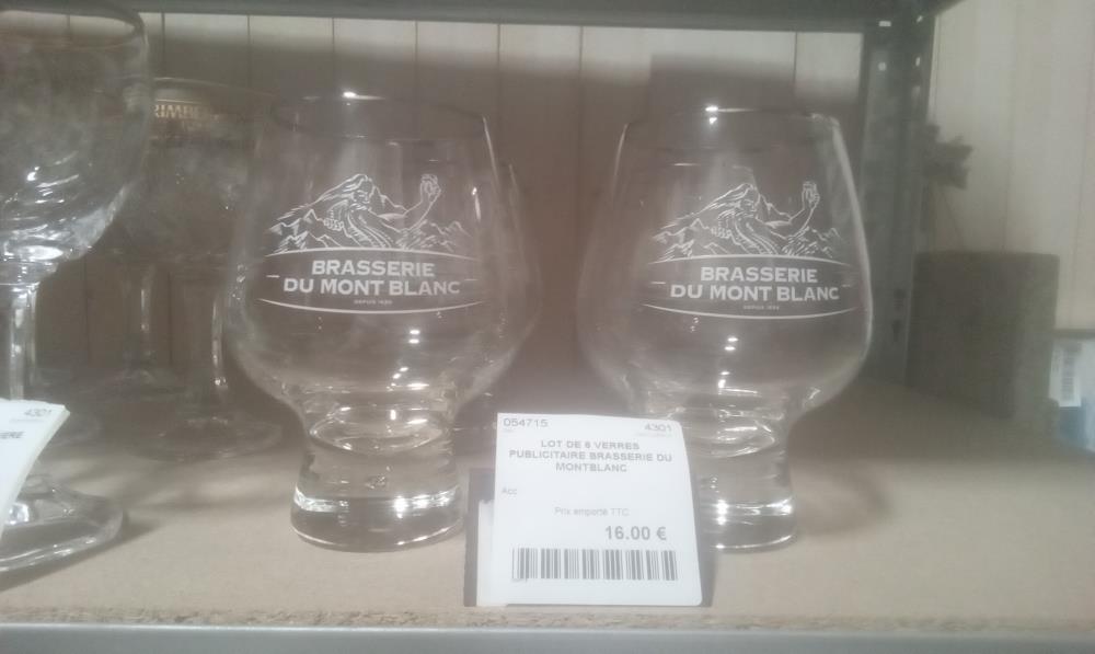 LOT DE 6 VERRES PUBLICITAIRE BRASSERIE DU MONTBLANC