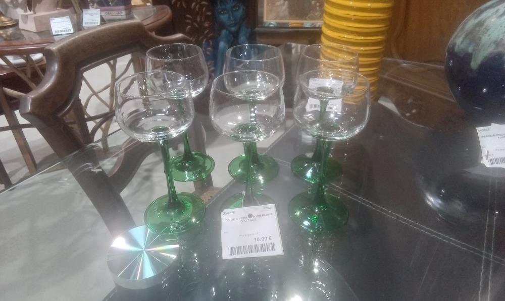 LOT DE 6 VERRES A VIN BLANC D'ALSACE