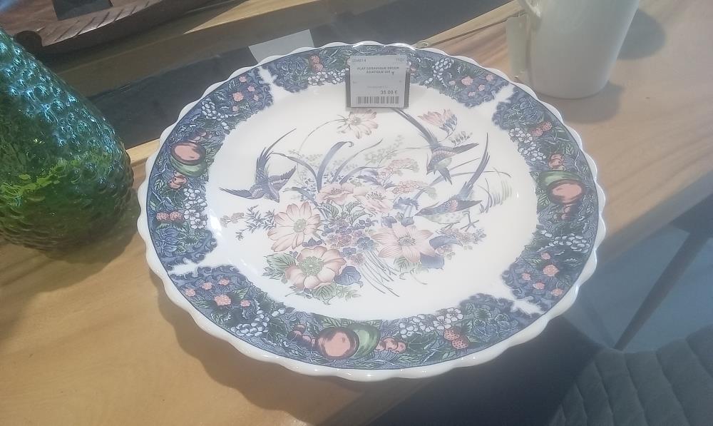 PLAT CERAMIQUE DECOR ASIATIQUE GM