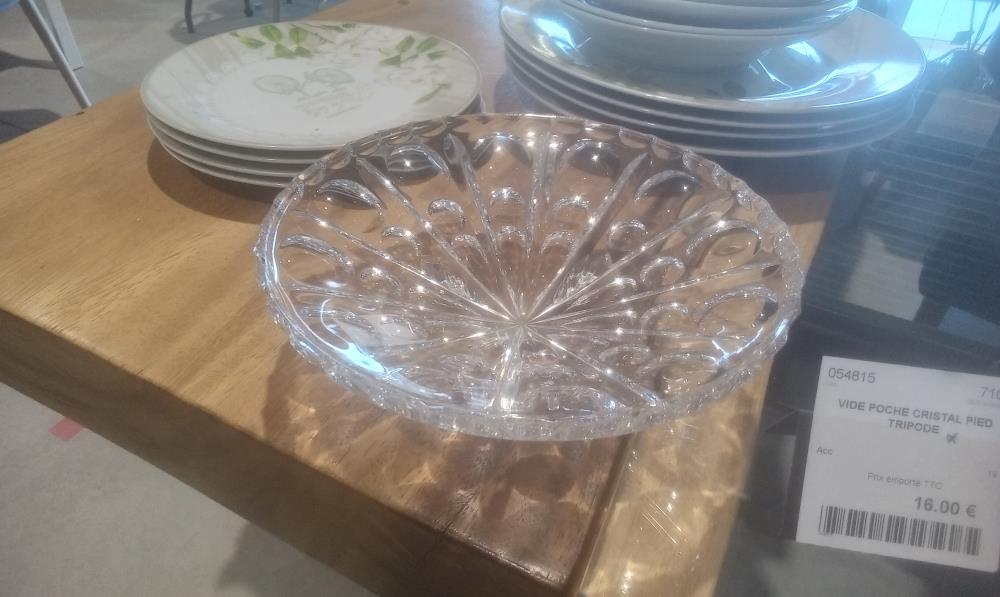 VIDE POCHE CRISTAL PIED TRIPODE
