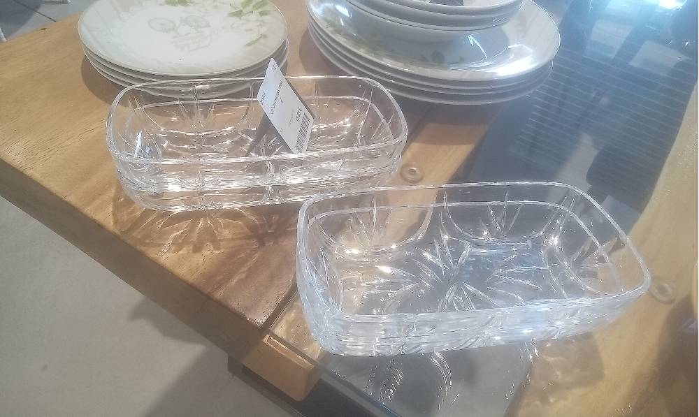 LOT DE 4 RAVIERS VERRE
