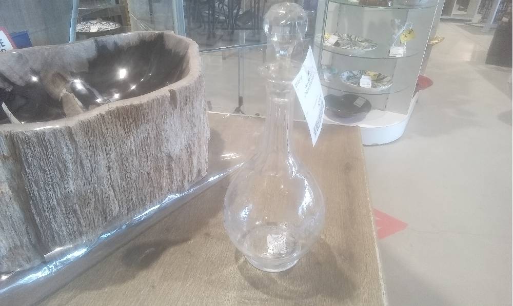 CARAFE VERRE CISELE+BOUCHON PM