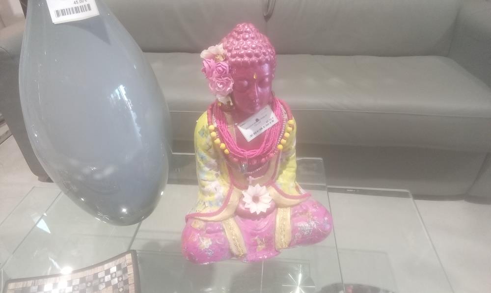 BOUDDHA RERSINE ROSE ET COLLIER