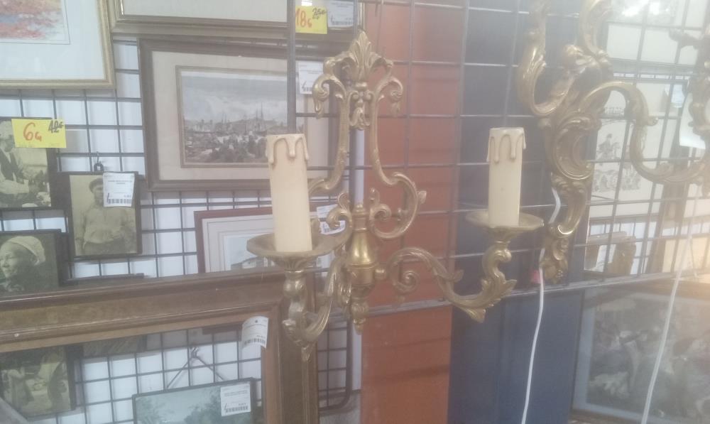 PAIRE D'APPLIQUE BRONZE 2 BRANCHES