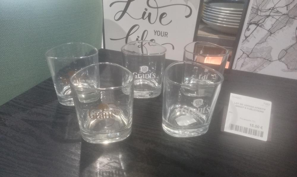LOT DE VERRES APERITIF GRANT'S PUBLICITAIRE