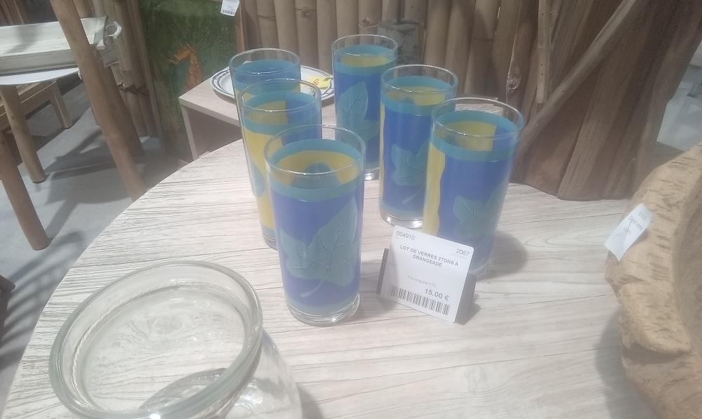 LOT DE VERRES 2TONS A ORANGEADE