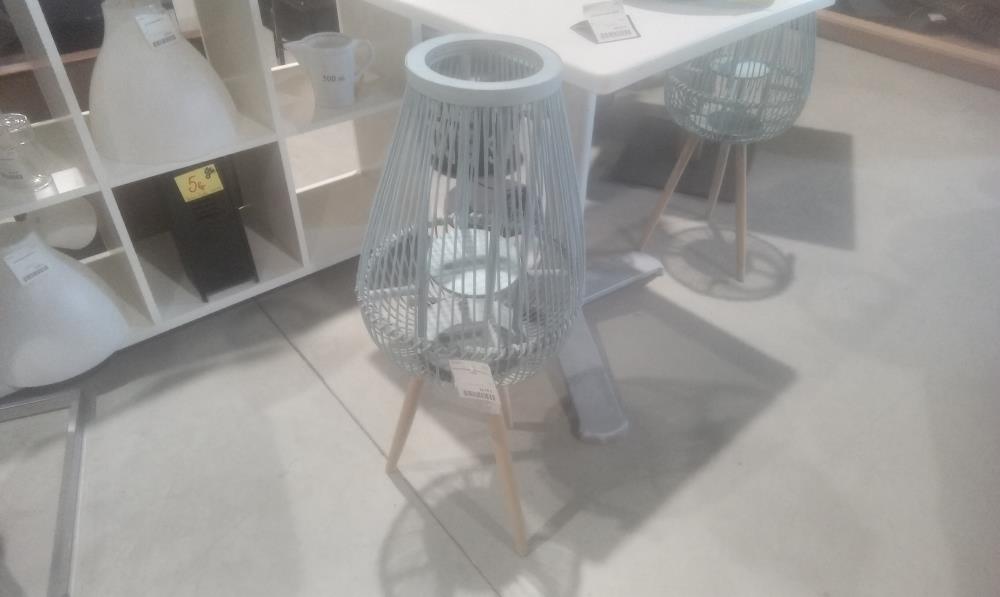 PHOTOPHORE SUR PIED BOIS 2 TONS