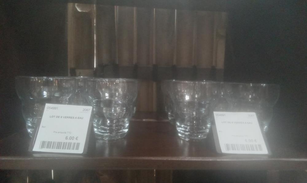 LOT DE 6 VERRES A EAU