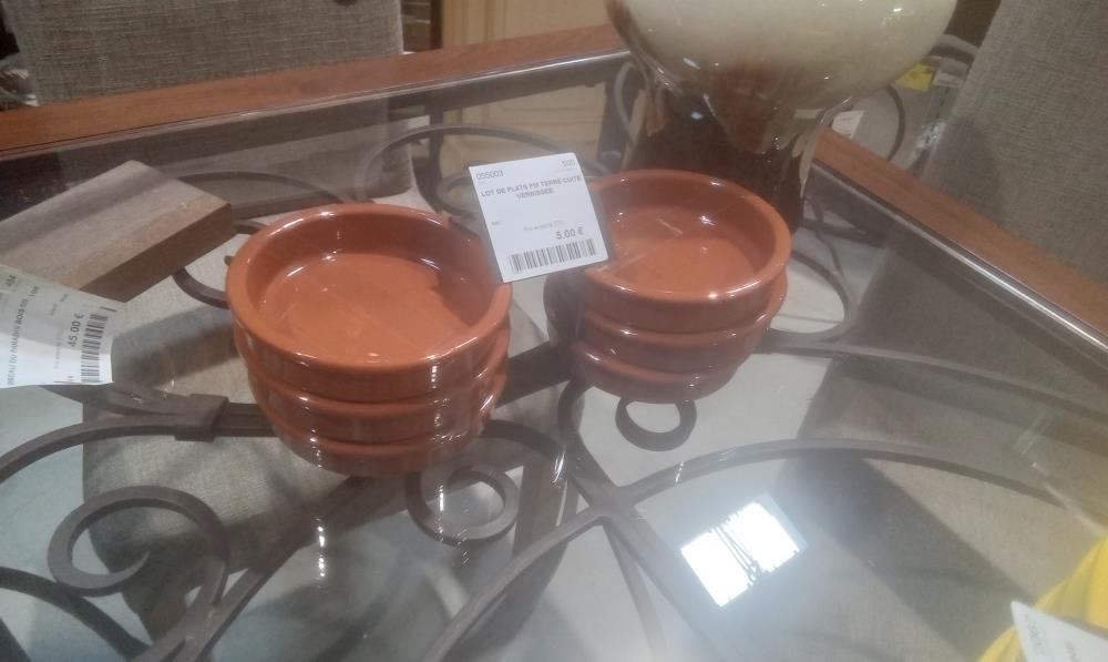 LOT DE PLATS PM TERRE CUITE VERNISSEE